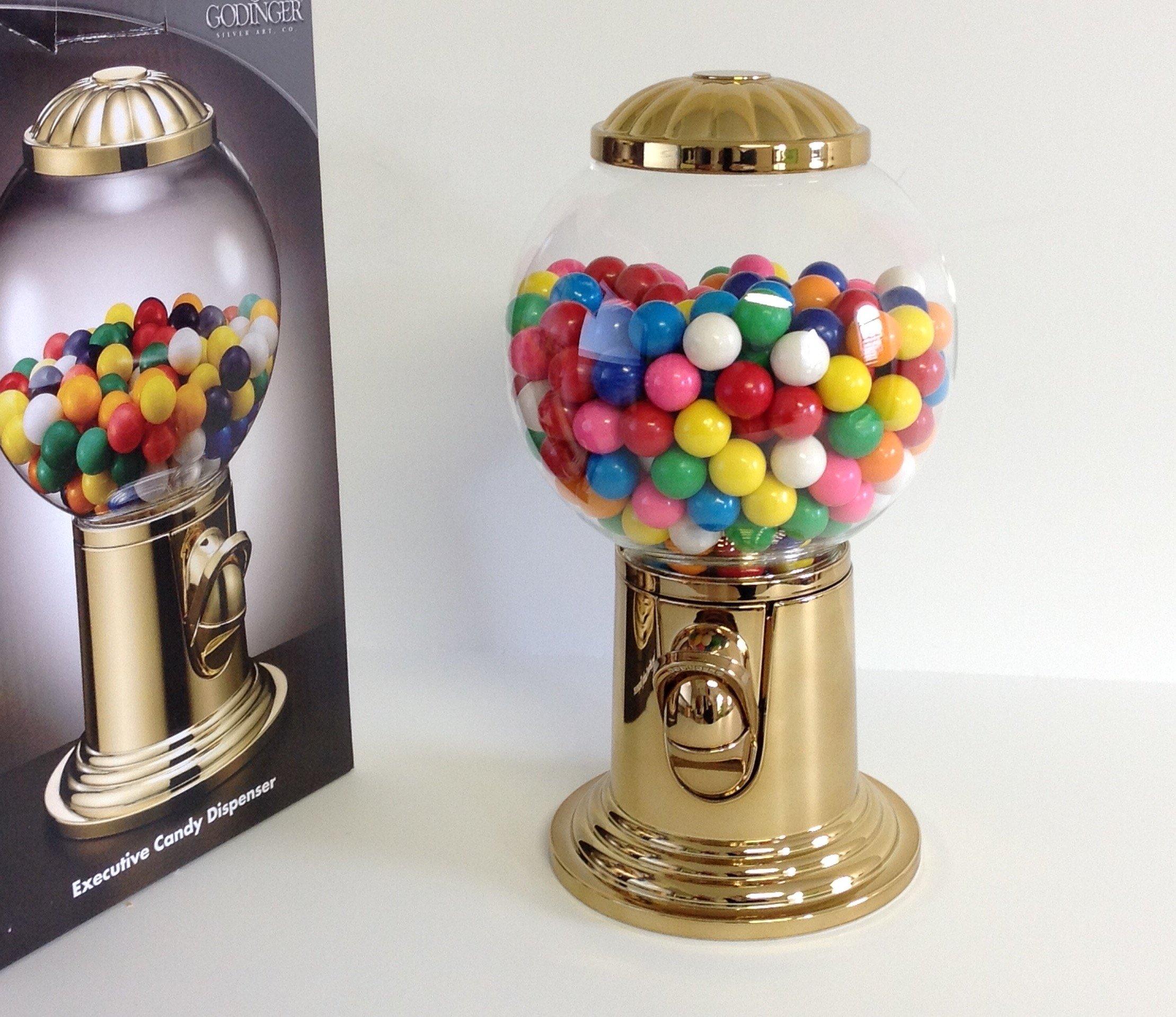 Godinger Godinger 9- Inch Refillable Globe Gumball Machine and Candy Dispenser Antique Style - Gold Color