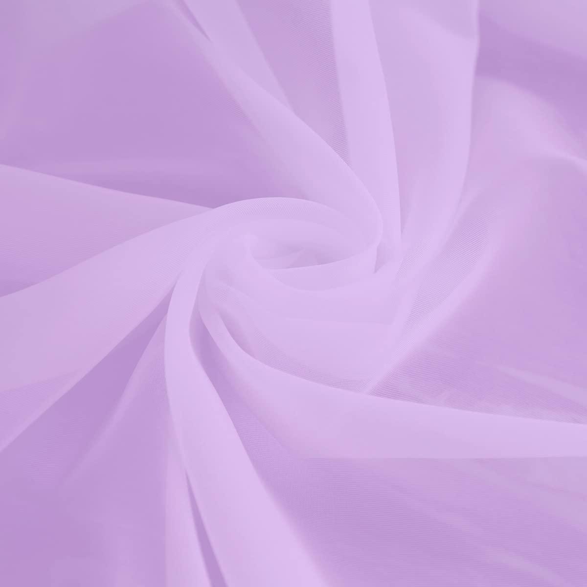 L&TEC Window Purple Sheer Curtains 84 Inches Long 2 Panels Sheer Curtain Basic Rod Pocket Panel for Bedroom Children Living Room Yard Kitchen (Purple, 52" W x 84" L | 2 pcs)