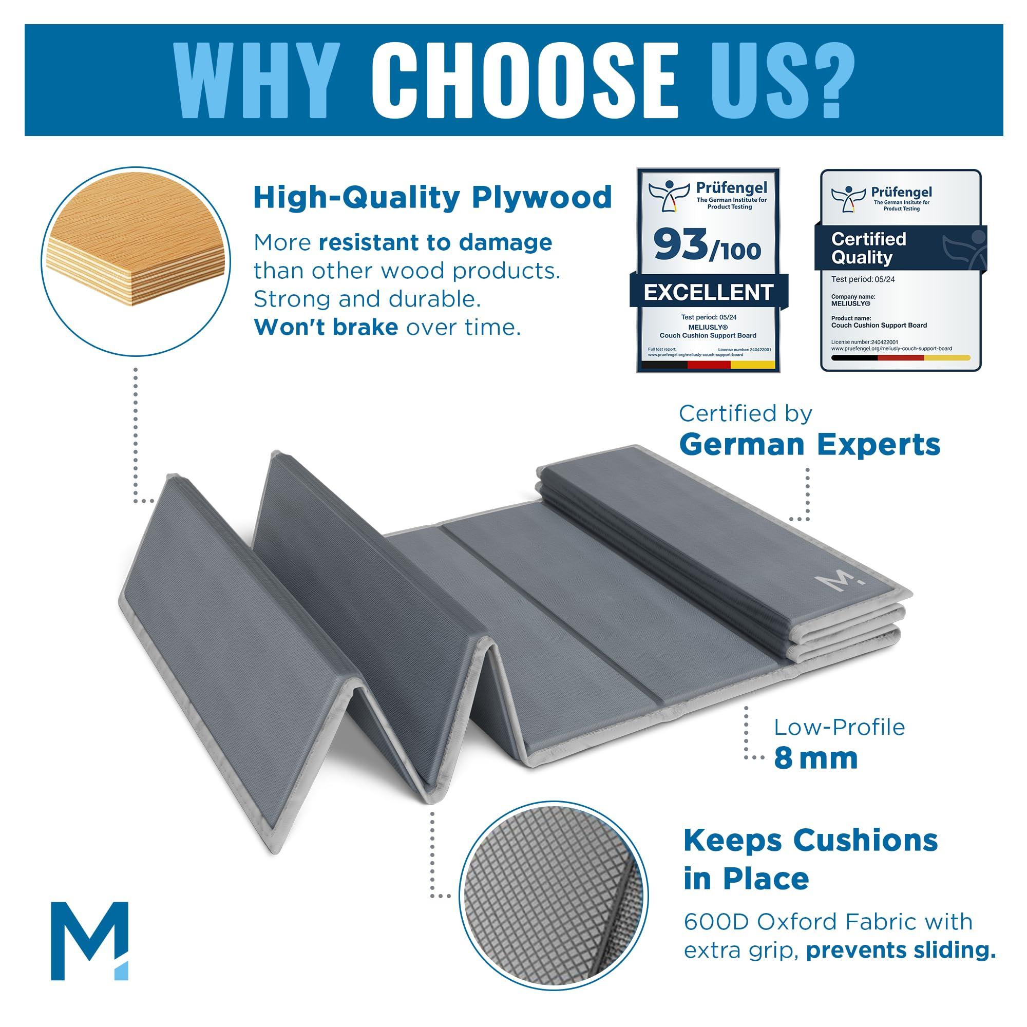 Meliusly Meliusly Heavy Duty Couch Cushion Support for Sagging Cushions (21x79) Reinforced Wood Sofa Cushion Support Board for Sagging Seat, Deep Couch Supporter for Under The Cushions, Loveseat Saver