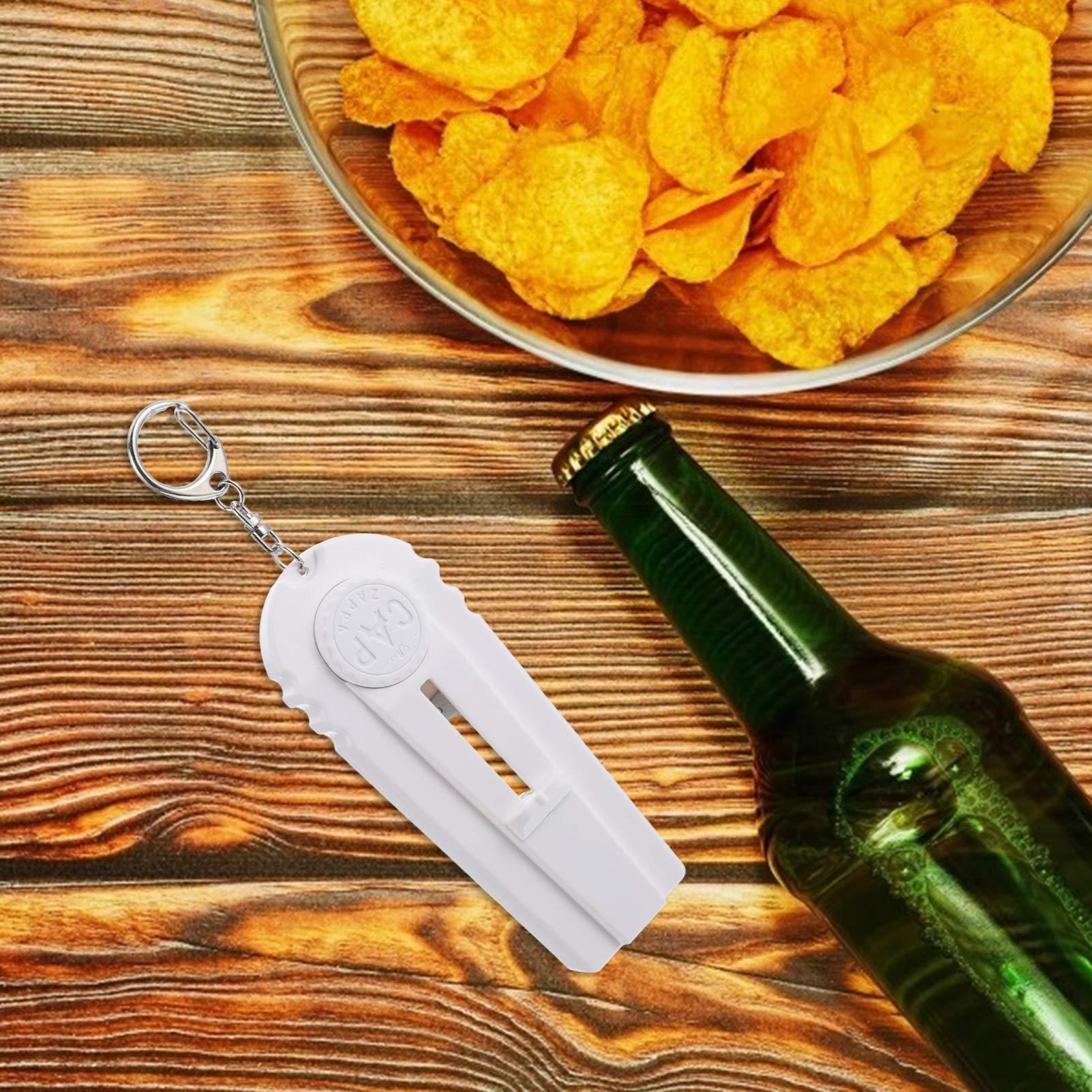 Hemoton Hemoton Bottle Opener Bottle Cap Launcher Bottle Lid Remover Wine Opener Keychain Bottle Cap Opener Automatic Wine Opener Beer Cap Shooter Zappa Drink Bottle Household Iron Travel White