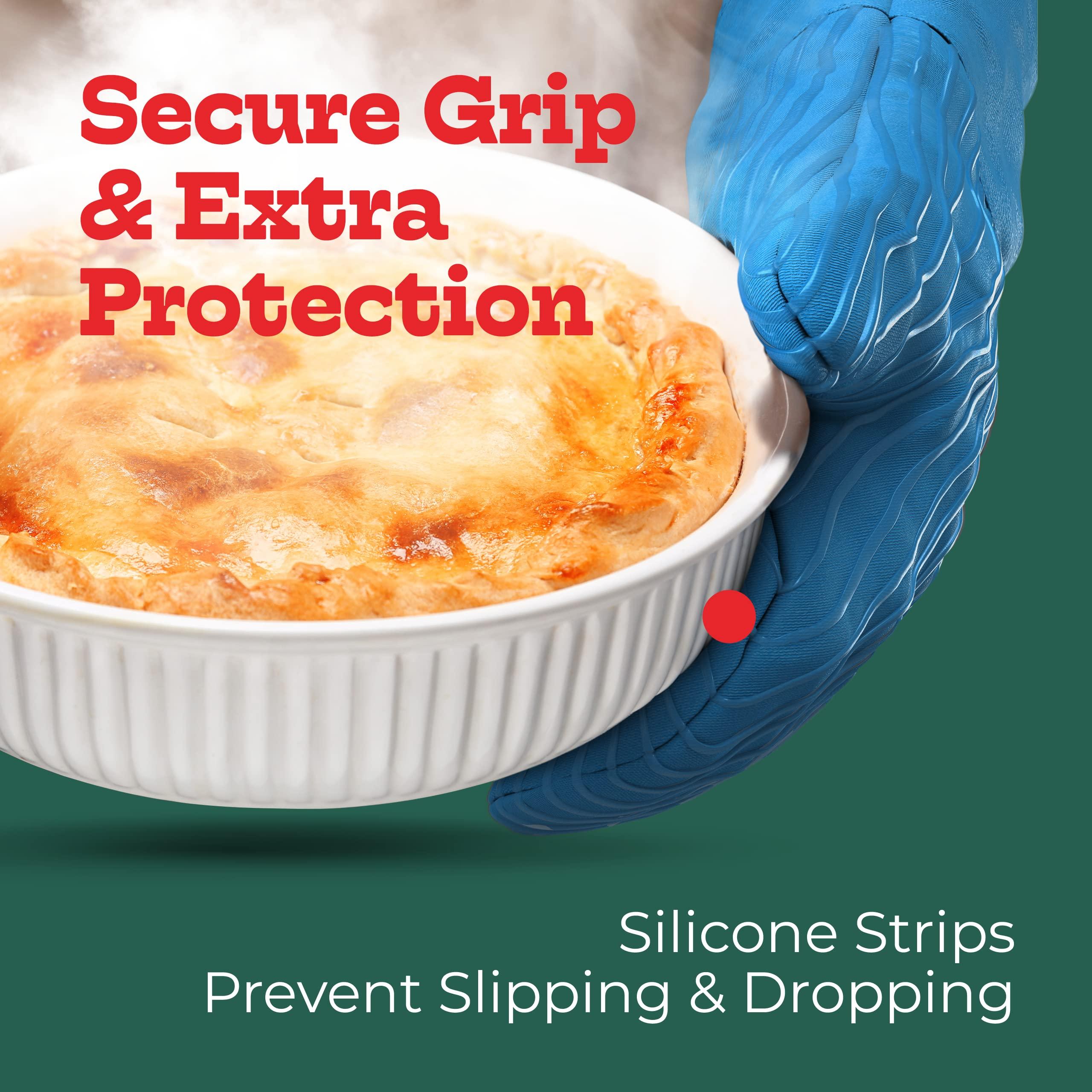 Big Red House Heat-Resistant Oven Mitts - Set of 2 Silicone Kitchen Oven Mitt Gloves, Turquoise