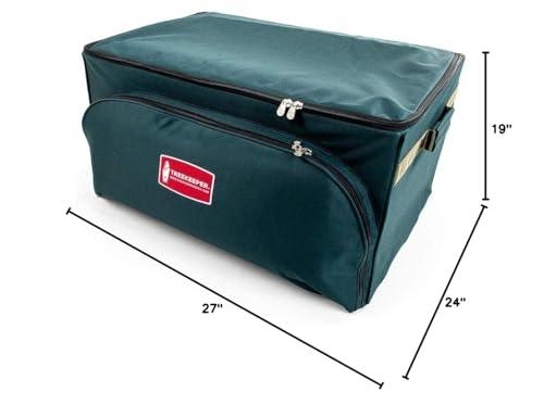 TreeKeeper TreeKeeper Stack & Lock Adjustable Christmas Ornament Storage Box Holds 48 Ornaments up to 6 Inches Tall by Any Width/Length, 2 Removable Trays with Moving Dividers