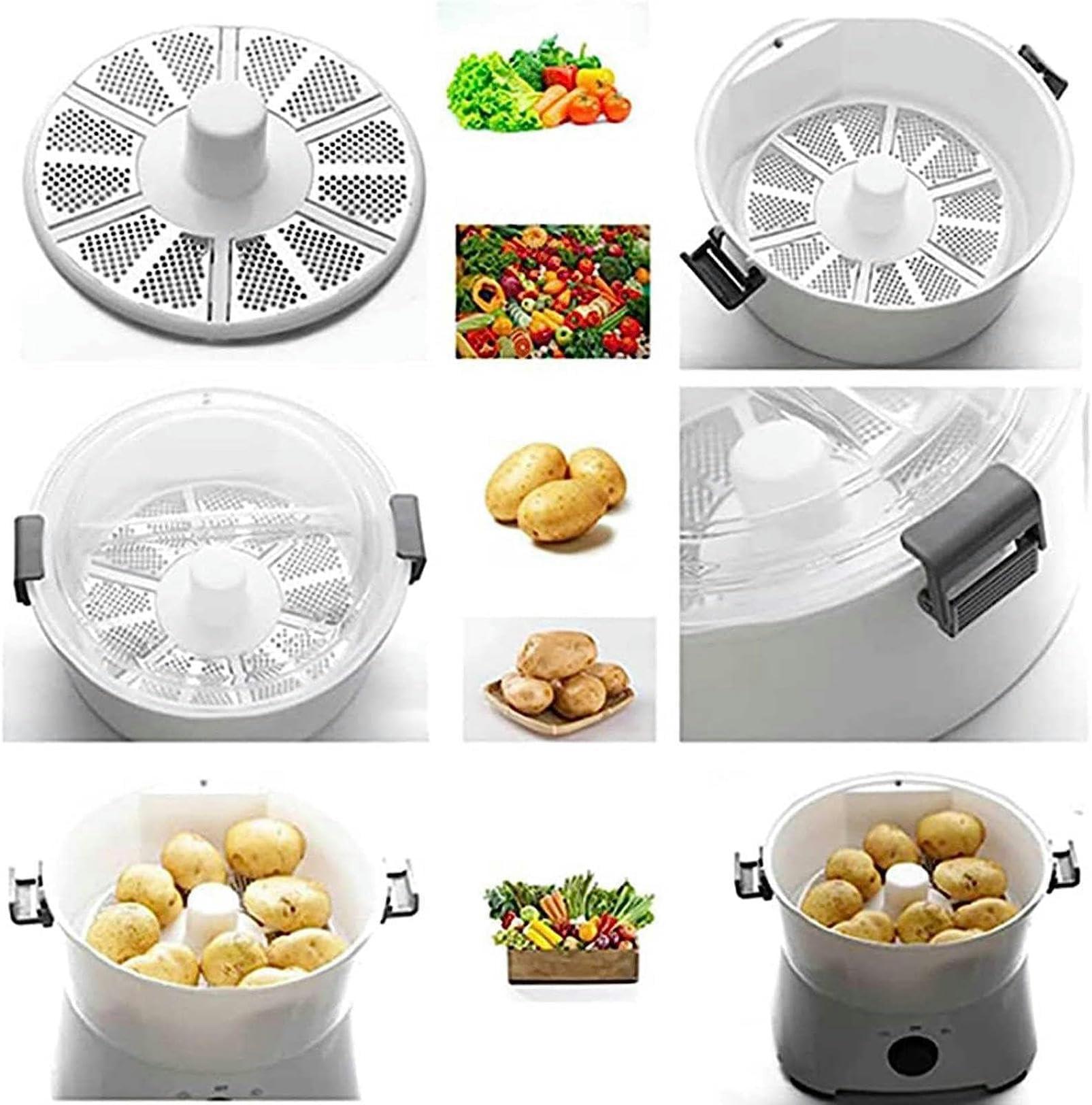 PIKETU Potato Peeler,Potato Peeling Machine,Fully Automatic Salad Rotator,One-Touch Start,Load-Bearing 1KG Potato Electric Peeling Machine,Peeling Tool for Kitchen,Home and Commercial