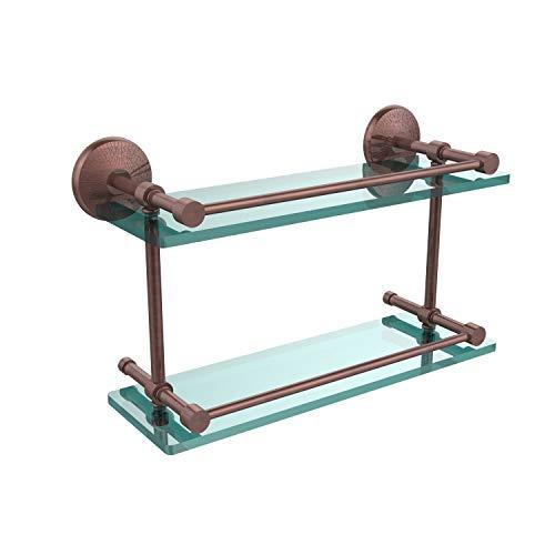 Allied Brass Allied Brass MC-2/16-GAL-ORB Monte Carlo 16 Inch Double Gallery Rail Glass Shelf, Oil Rubbed Bronze
