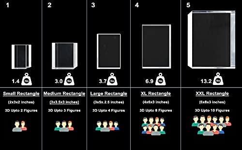 A&B Crystal Collection Personalized Custom 3D Holographic Photo Etched Engraved Inside The Crystal with Your Own Picture (Birthday, Wedding Gift, Memorial, Mother\'s Day, Valentine\'s, Christmas, Personalized) Small Rectangle (1.96\" x 3.14\" x 1.96\")