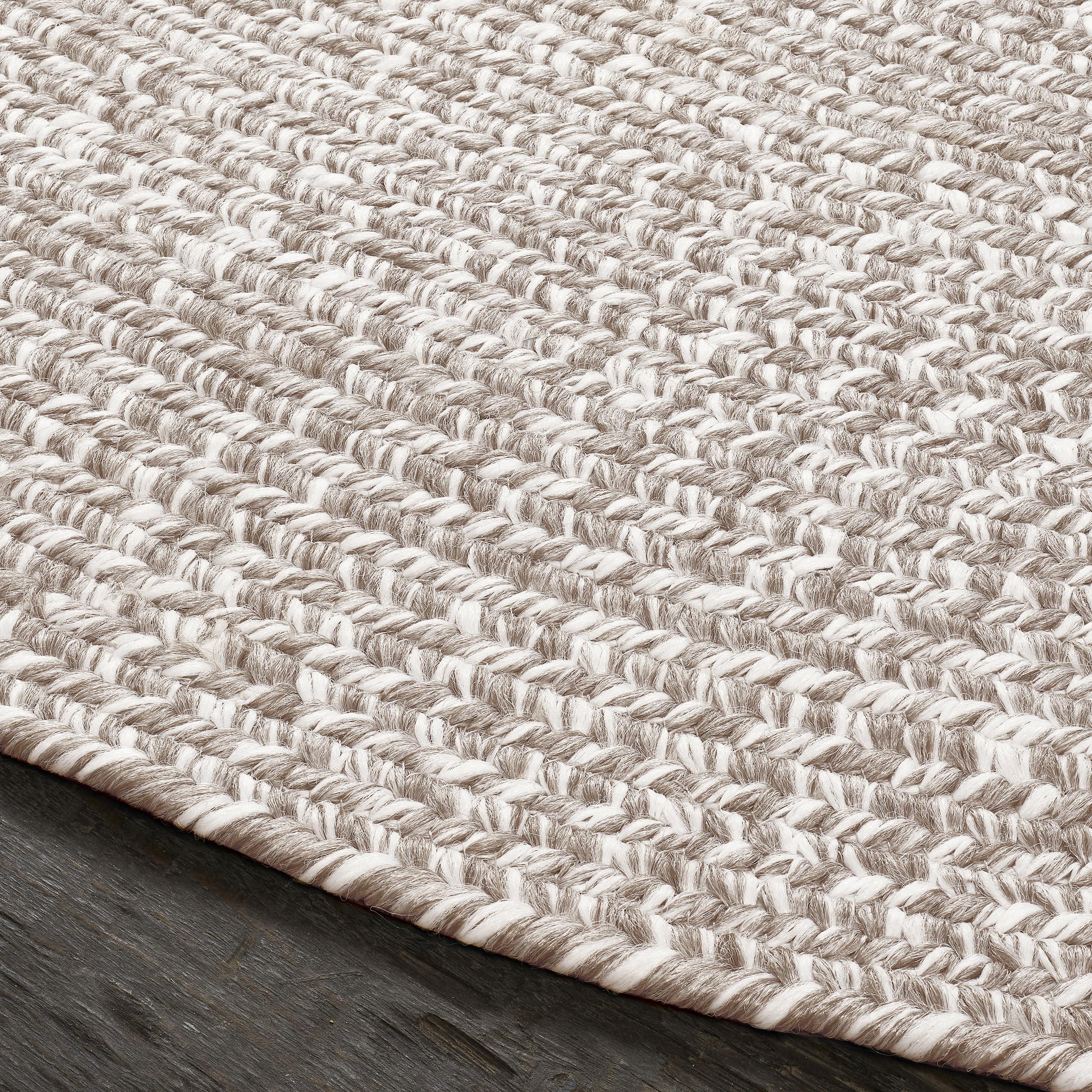Superior Superior Reversible Braided Indoor/Outdoor Area Rug, 5' x 8', Latte-White