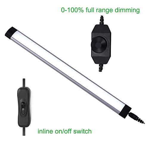 AIBOO AIBOO Dimmable LED Under Cabinet Lighting Under Counter LED Light Bar Linkable Kit with Rotary Dimmer Switch Kitchen,Counter Showcase,Shelf Lighting 3 Panel Kits 9W (Daylight White)