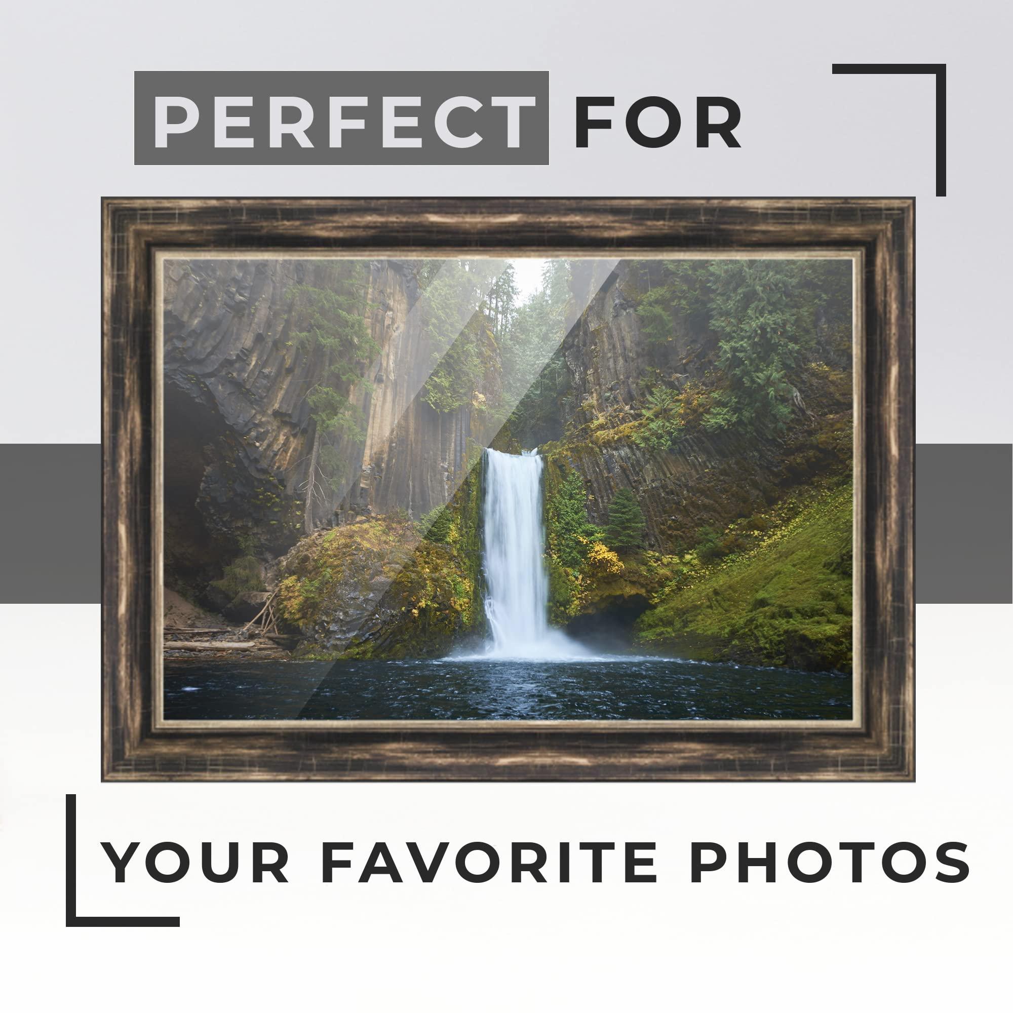 CustomPictureFrames.com 11x16 Frame Silver Real Wood Picture Frame Width 1.5 Inches | Interior Frame Depth 0.5 Inches | Gavin Modern Photo Frame Complete with UV Acrylic, Foam Board Backing & Hanging Hardware