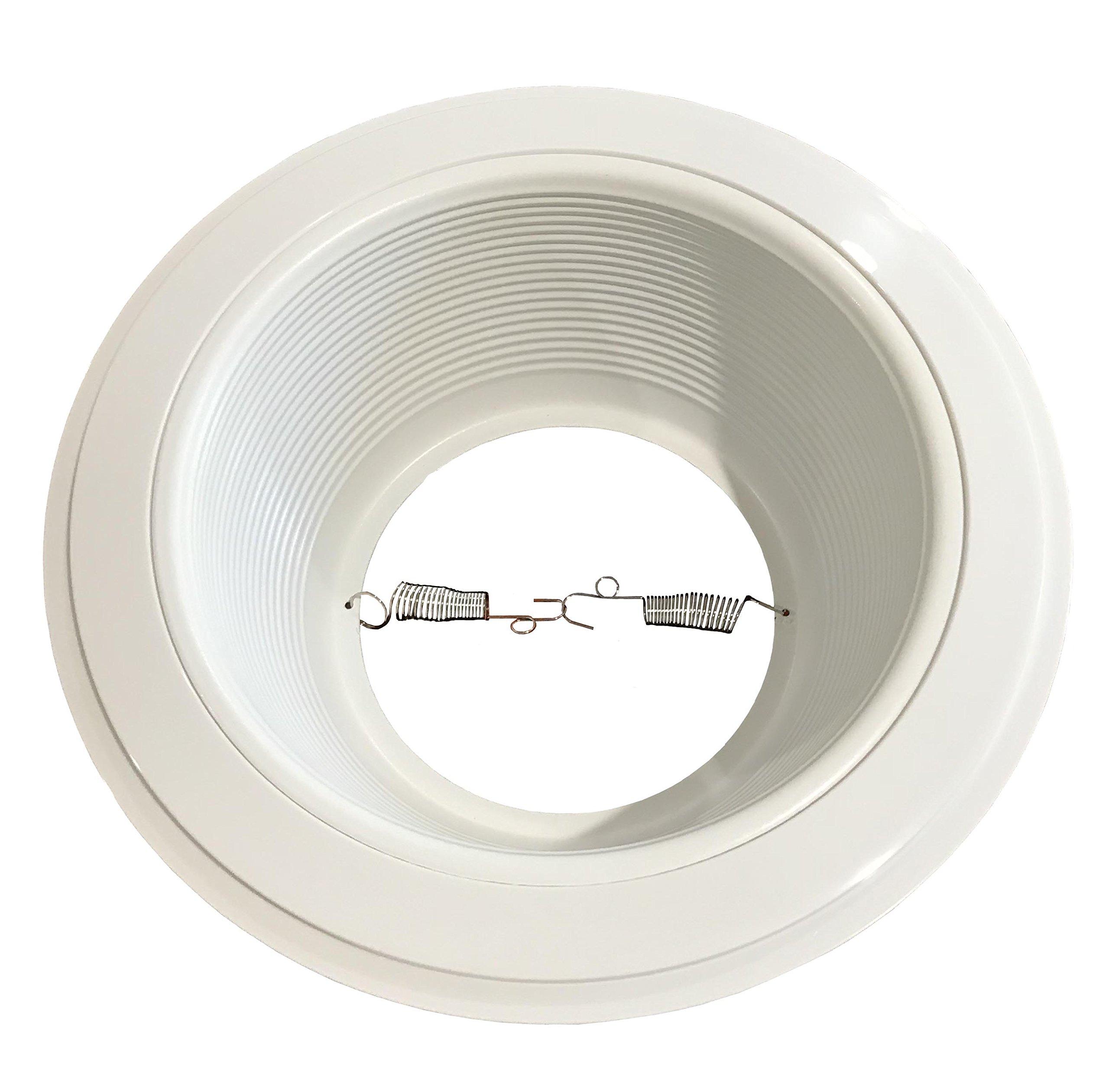 Joint Bright Lighting 12 Pack-6\" Stepped Baffle Trim with Plastic Ring for Par30/r30 Line Voltage Recessed Can Light-White-2 Rings