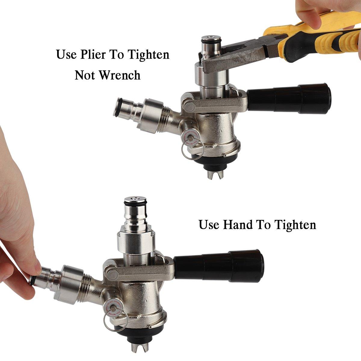 Ferroday FERRODAY Ball Lock Keg Coupler Adapters for Sankey to Ball Lock Quick Disconnect Conversion Kit Fits A D S G Type Keg Coupler FPT 5/8 Thread Stainless Steel Keg Coupler Adapters Gas Post & Liquid Post