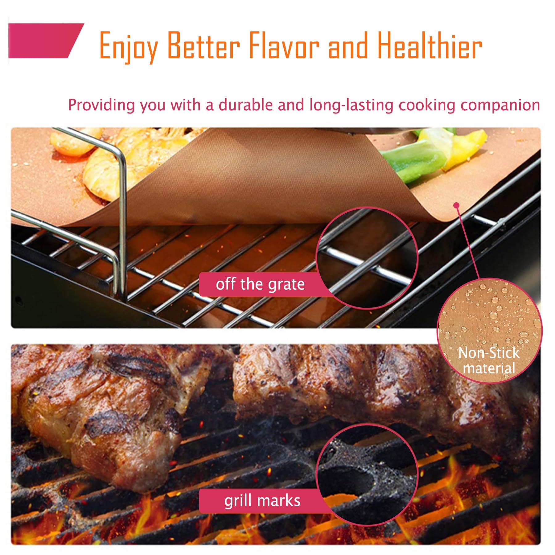 Forever Young & Co. Forever Young & Co. 2 Pack Non-stick Copper Large Oven Floor Protector Liner, Grilling Mats Reusable Baking Mats Heavy Duty Grill Mat of Electric Gas, Toaster, Microwave Ovens Grills, Easy to Clean