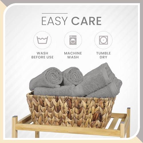 Martex Martex 6-Piece Luxury 100% Cotton Towel Set | Quick Dry | Super Absorbent | Super Soft 100% Ringspun Cotton Towels | 2 Bath Towels | 2 Hand Towels | 2 Wash Cloths | Silver