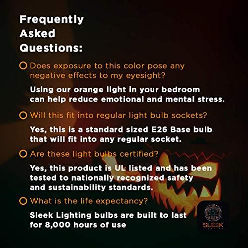 SLEEKLIGHTING SLEEKLIGHTING 13 Watt Orange Spiral CFL Light Bulb - UL Approved- General Purpose Spiral CFL Orange Light Bulbs - 120 Volt, E26 Medium Base. (Pack of 4)