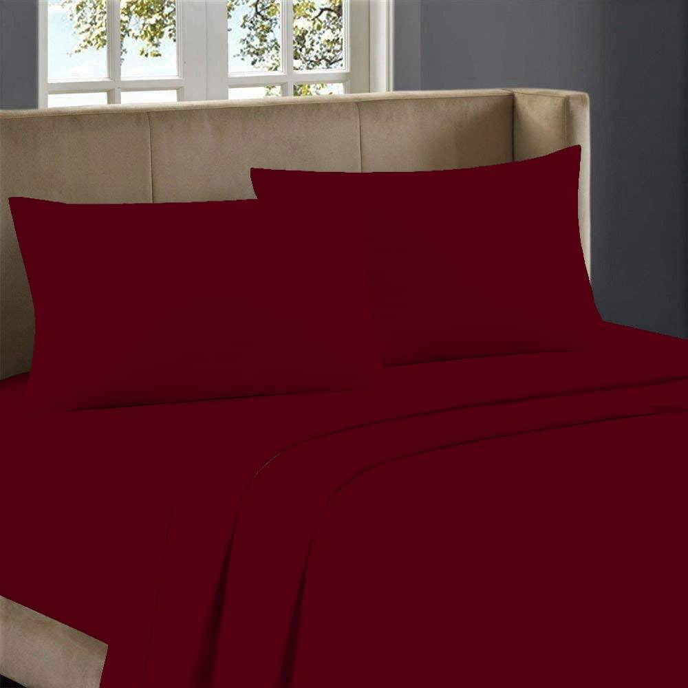 Ashley Mills Ashley Mills 100% Egyptian Cotton 4Pcs Sheets Set TwinXL 800 Thread Count 18\" Deep Pocket Luxury Super Soft Hotel Class TwinXL Size Bed Sheets - Burgundy Solid