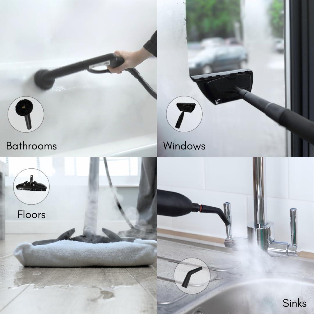 Ewbank Ewbank 1800W Steam Cleaner, with attachments, Carpets, Tile, Floors, car, Upholstery, Bathroom, Kitchen, Windows, Grout