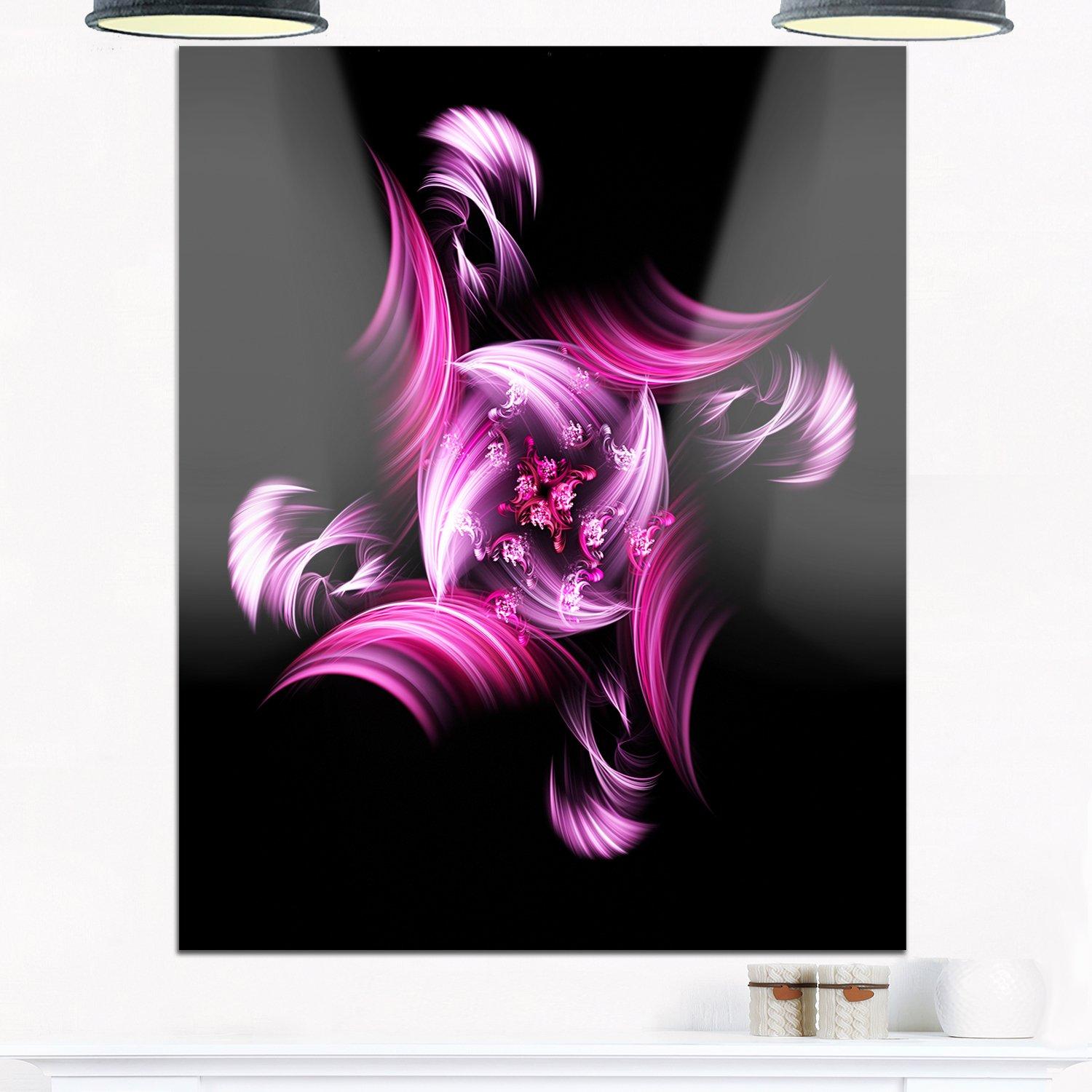 Design Art Designart Rotation of Small World Purple in Black Floral Metal Wall Art 30X40