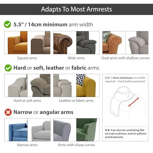 HIT PRODUCTS HIT PRODUCTS CouchCoaster - Original & Patented Armrest Couch Cup Holder, Mocha Brown - A Weighted, Silicone, Anti Slip Coaster Stops Spills On Your Sofa, Armchair Or Recliner & Keeps Drinks in Reach