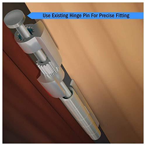 NUK3Y PRODUCTS K3 Nuk3y Door Saver 3 III Hinge Pin Stop for Residential Doors Fits All 3" to 4-1/2" Hinges (Satin Nickel)