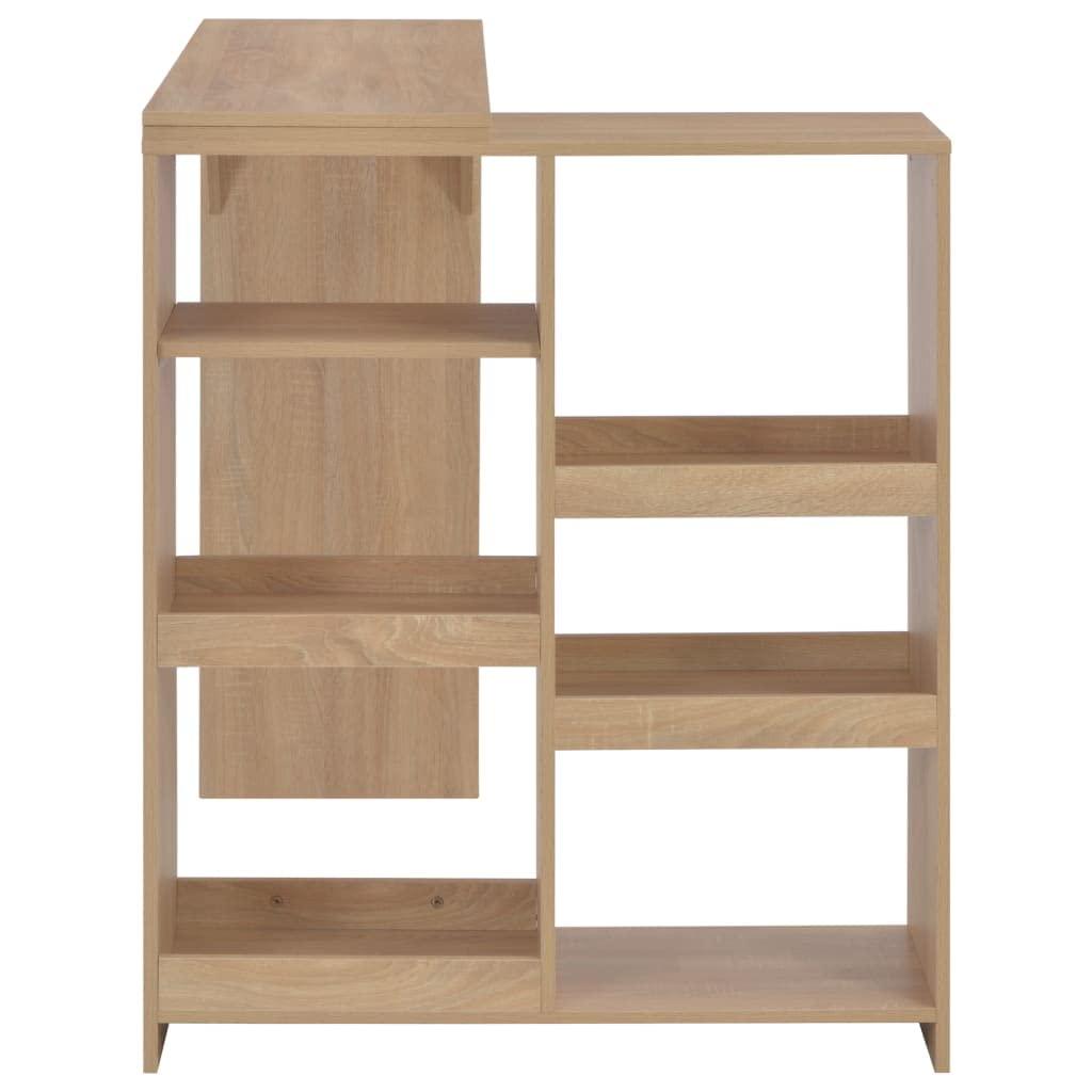 ZQQLVOO ZQQLVOO Bar Table,Counter Height Table,Height Cocktail Table,Dining Table,Kitchen Table,Multifuntional Desk,Bar Table with Moveable Shelf Oak 54.3\"x15.4\"x43.3\"