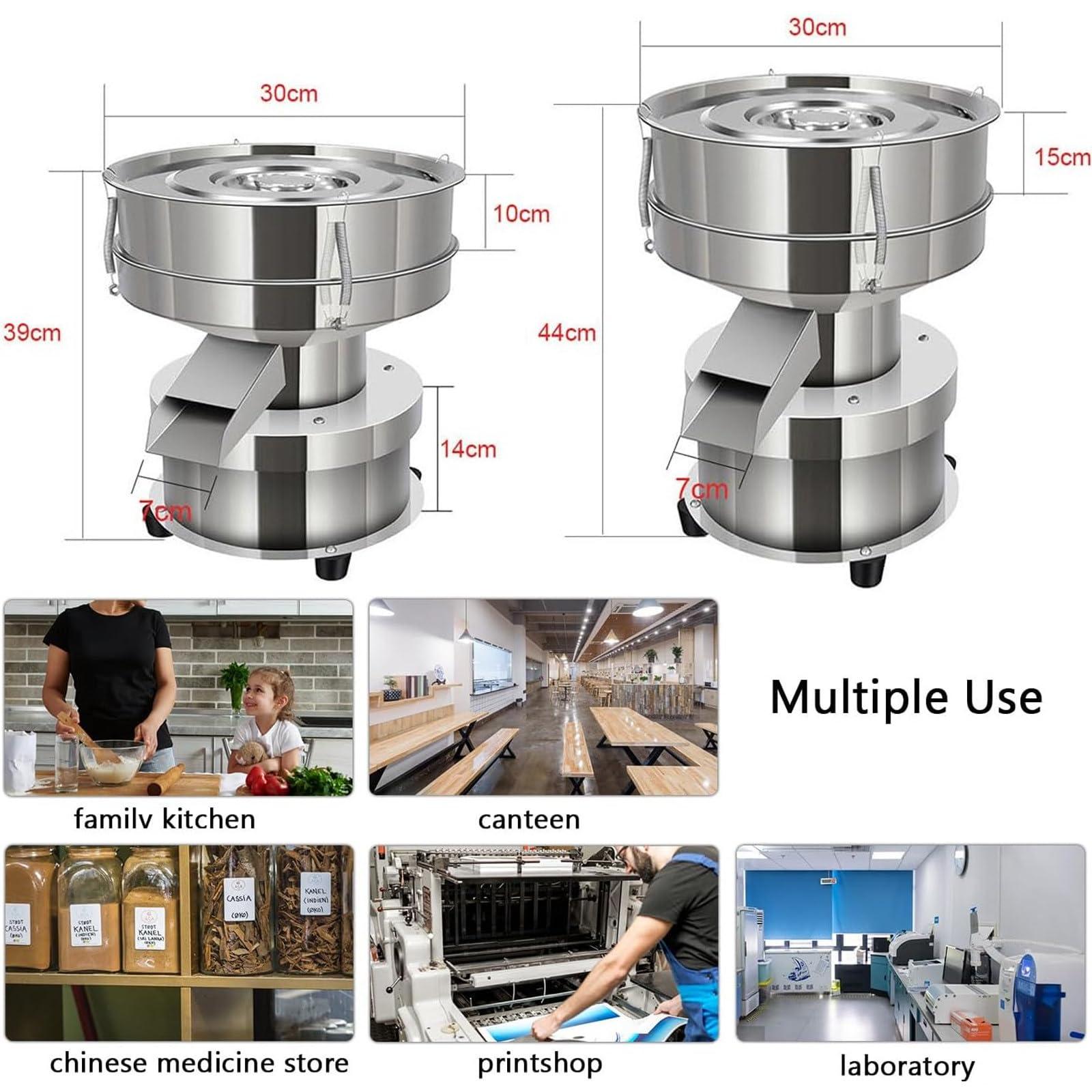 HENGCMM HENGCMM Automatic Powder Sifter Machine Automatic Sieve Shaker Vibrating Machine Flour Sifter Electric Vibrating Sieve Machine 50W Sifter Shaker Machine 1350 r/min for Flours, Herbal Powder,10cm-110V