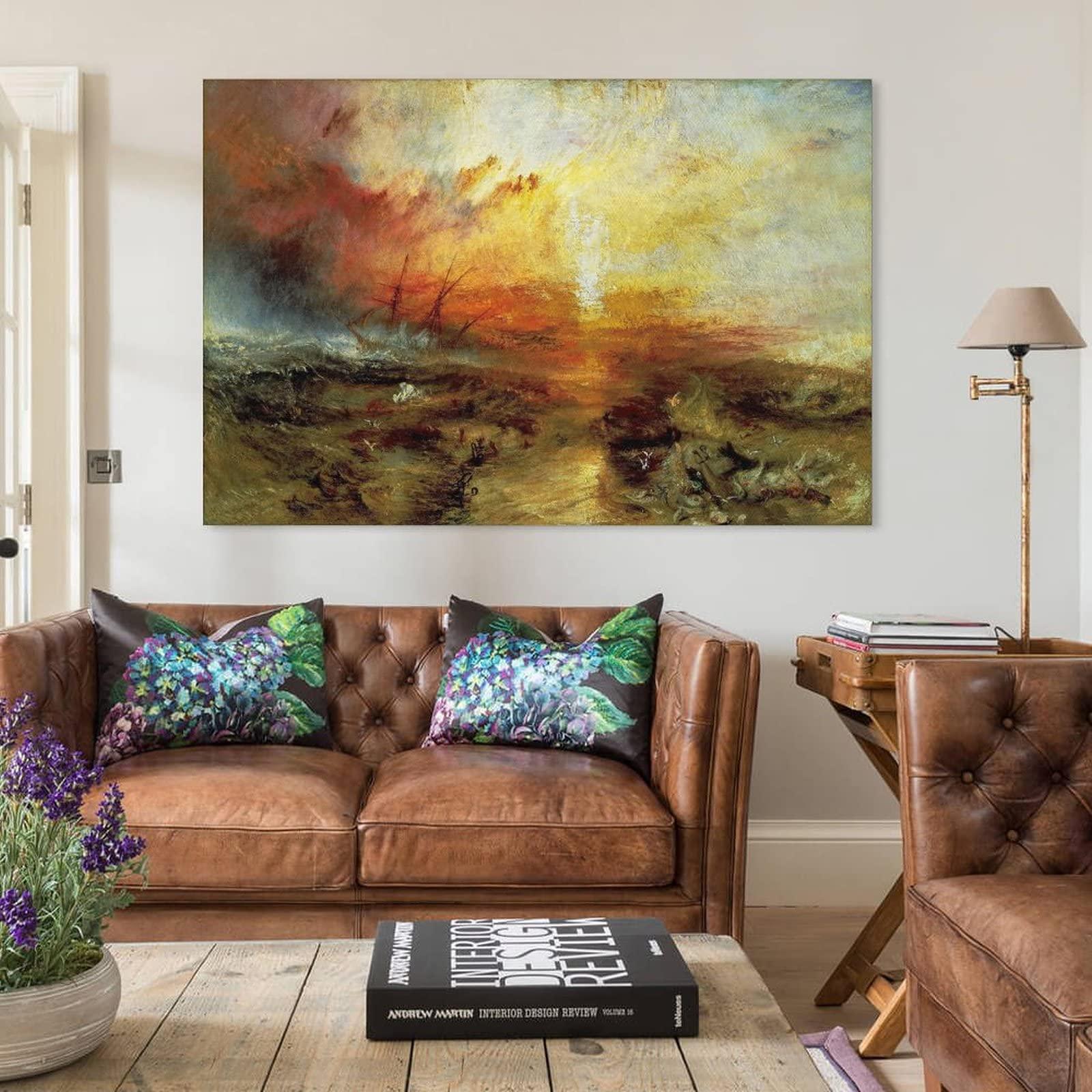 AAOTE AAOTE The Slave Ship, 1840 - by J. M. W. Turner Painting Art Posters Posters Wall Art Painting Canvas Gift Living Room Prints Bedroom Decor Poster Artworks 20x30inch(50x75cm)