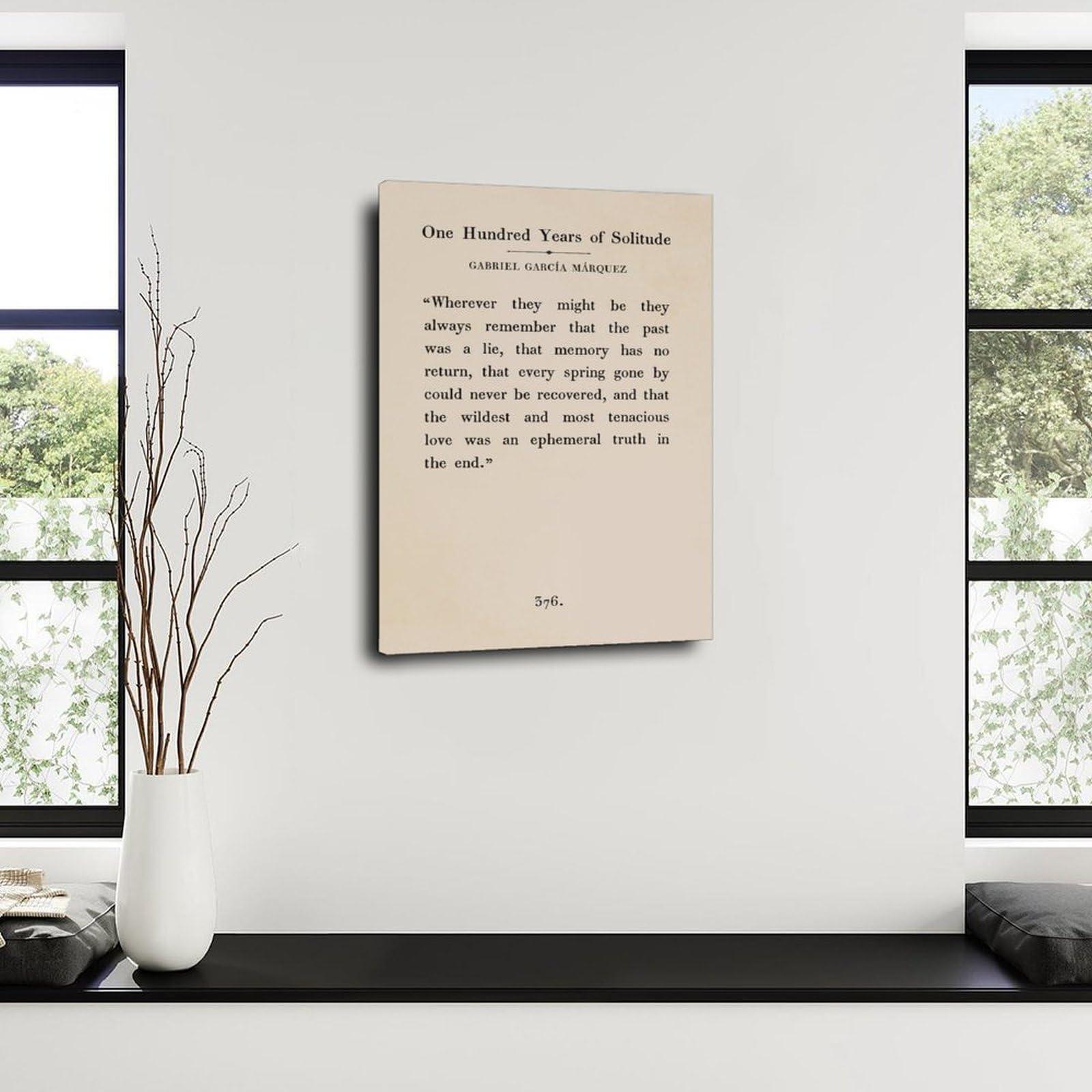 HomeLoft Basics One Hundred Years of Solitude Quotes by Gabriel Garcia Marquez Poster 1 Canvas Painting Wall Art Poster for Bedroom Living Room Decor 12x18inch(30x45cm)
