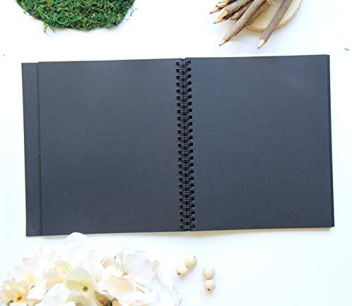 Modern Notebooks Wedding Guest Book Alternative, Guest Book Polaroid, 90 Black pages, Cardstock, Polaroid Guestbook with blank pages, Instax Guest Book For Wedding Photo Booth Props Black Guest Book Wedding.