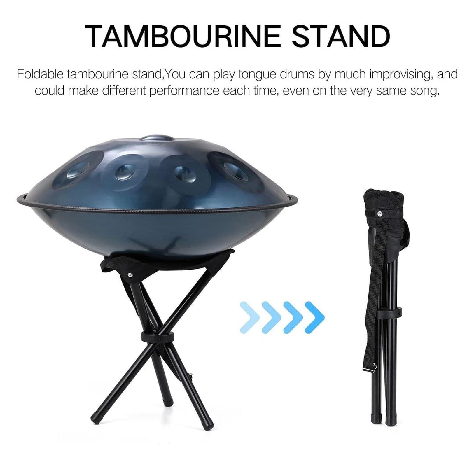 YUZDNM 432 Hz Handpan Steel Drum, 9/10/12/14 Notes 22 Inch \'\'Gold Performer\'\' In D Minor, Golden Handpan Drum Percussion, With Soft Handpan Case, Durable Handpan Stand And Dust-Free Cloth(Gold,9Notes)