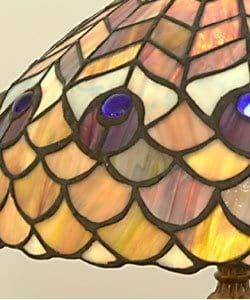 Warehouse of Tiffany Whse of Tiffany P400490 Tiffany-Style Peacock Table Lamp, Blue