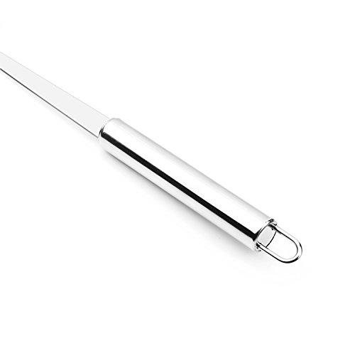 HIWARE Hiware Stainless Steel Fat Skimmer Spoon - Fine Mesh Food Strainer for Grease, Gravy and Foam, Japanese Hot Pot Skimmer with Long Handle