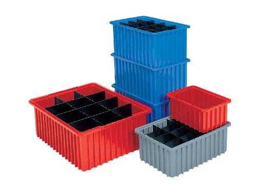 Akro-Mils Akro-Mils 33224 Akro-Grid Plastic Slotted Dividable Modu Box Stackable Grid Storage Tote Container, (22-3/8-Inch L x 17-3/8-Inch W x 4-Inch H), (6 Pack), Red