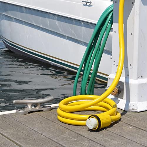 Conntek Conntek 17306: 50 Amp 125/250-Volt Marine Shore Power 4 Wire Extension Cord with Threaded Ring (25 FT)
