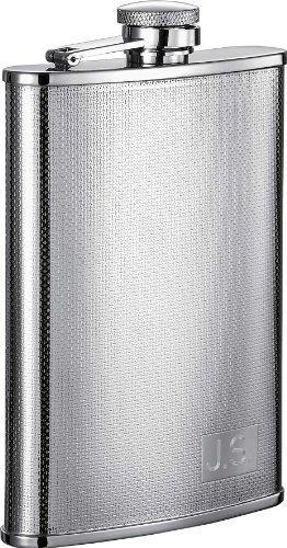 Visol Visol "Pixel" Stainless Steel Hip Flask, Diamond Pattern, 8-Ounce, Chrome