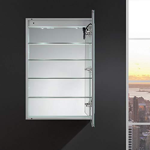 Fresca Fresca Spazio 24\" Wide x 36\" Tall Bathroom Medicine Cabinet w/LED Lighting & Defogger