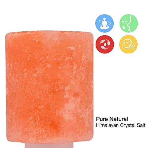 Betus Betus Natural Crystal Himalayan Salt Wall Lamp - Air Purifying Night Light - 360° Rotatable Plug 7W Bulb - Cylindrical
