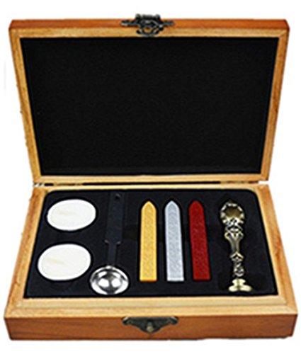 MNYR MNYR Fancy Bear Jump Luxury Wood Box Rose Gold Metal Peacock Wedding Invitations Gift Cards Paper Stationary Envelope Seals Custom Logo Wax Seal Sealing Stamp Wax Stick Melting Spoon Wood Gift Box Kit