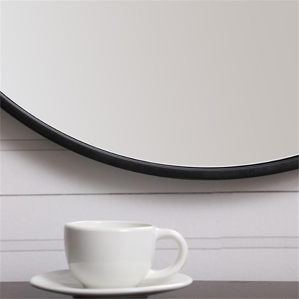 Elegant Decor Elegant Decor Rowan Home Office Decorative Round Framed Hanging Wall Mirror, 21" L x 21" H - Black