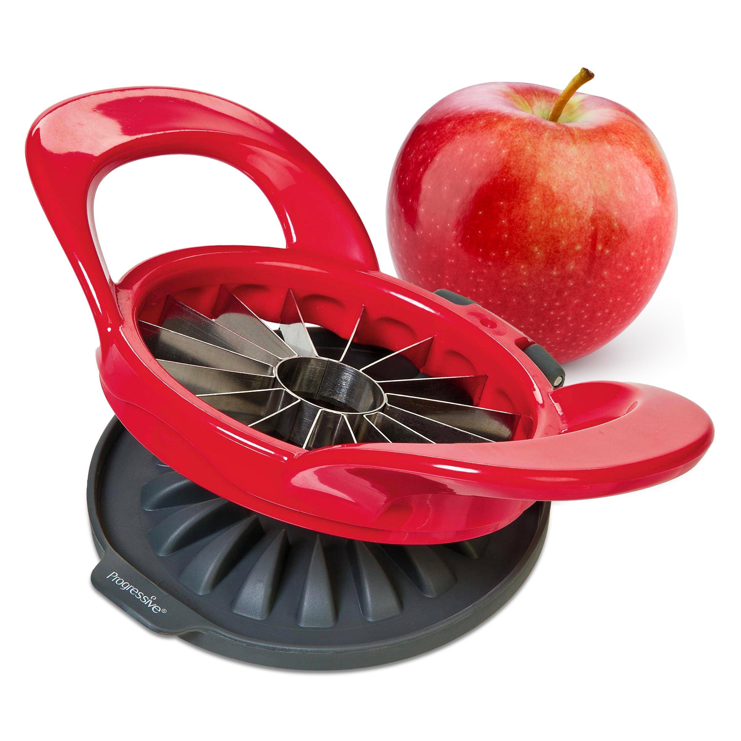 Progressive International PrepWorks by Progressive Dishwasher Safe 16-Slice Thin Apple Slicer and Corer with Attached Safety Cover