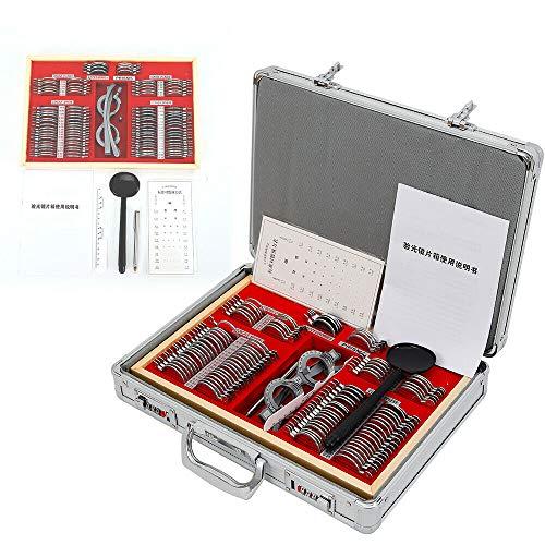 WUPYI WUPYI 104pcs Optometry Box Trial Lens Case Set,Eye Protection Accessories Optical Trial Lens Set Metal Rim + 1 Pc Trial Frame+Aluminium Case