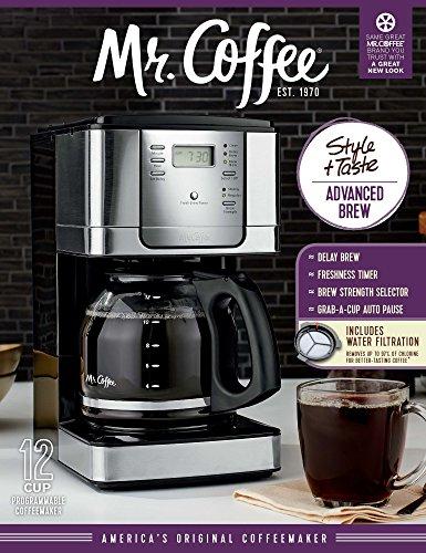 Mr. Coffee Mr. Coffee 12-Cup Programmable Coffee Maker, Stainless Steel