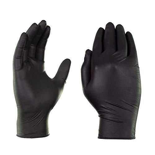 X3 X3 Black Nitrile Disposable Industrial Gloves 3 Mil, Latex/Powder-Free, Food-Safe, Non-Sterile, Textured, Medium, 2 Boxes of 100