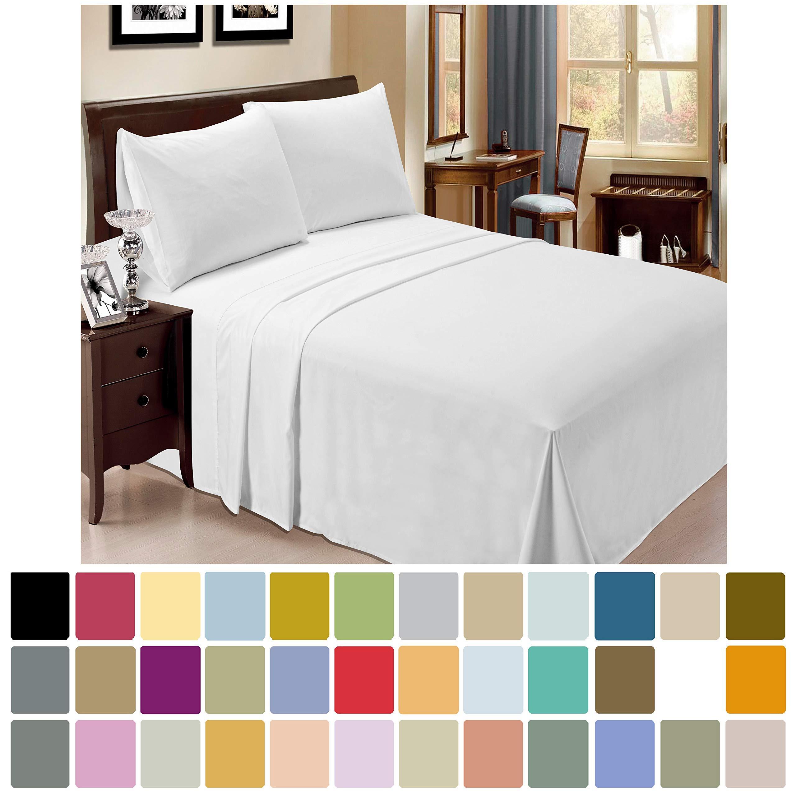 cottonfly 800 Thread Count-6Pcs Bed Sheet Set 100% Cotton Bed Sheets White Cal-King Sheets Set, Long Staple Cotton Sheets, Fits Mattress Upto 18\" Deep Pocket, Bedsheet and Pillowcase, Bedding Set