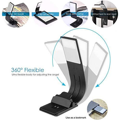 Ytuomzi Ytuomzi Book Light, LED Reading Lamp USB Rechargeable Flexible Night Light 4 Level Brightness 360Adjustable Clip on Work/Desk/Bed Lights for Amazon Kindle/eBook Reader/Book/iPad