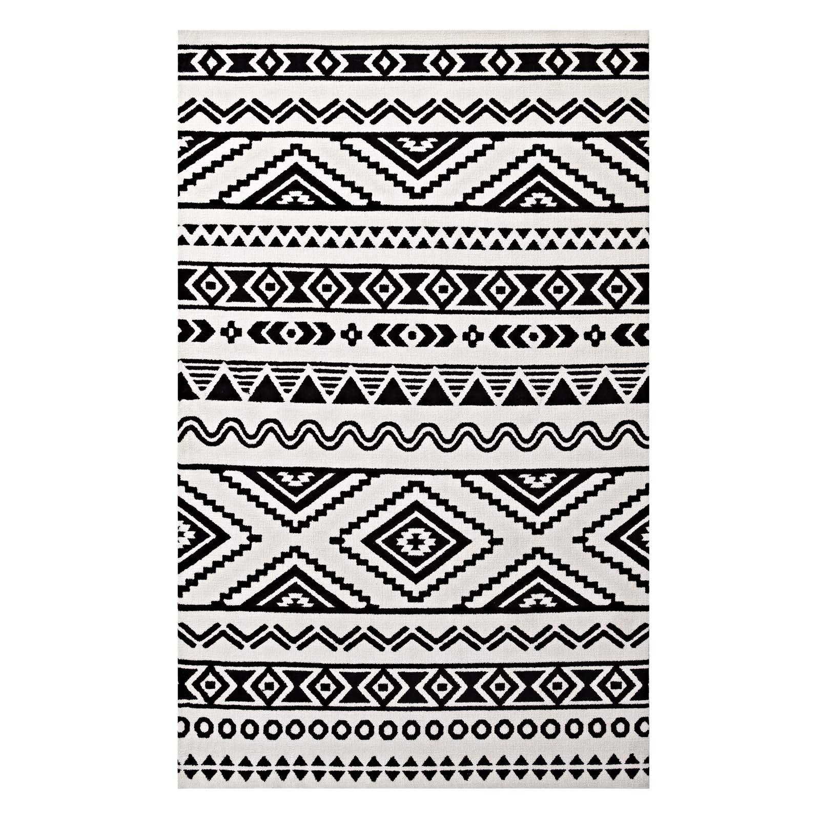 America Luxury - Rug Modern Contemporary Living Lounge Room Area Rug Floor Carpet, Style, Fabric, Multi White