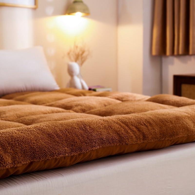 XHHBS XHHBS Japanese Floor Mattress Foldable & Portable Futon Mattress Roll Up Mattress Sleeping Mattress Tatami Mat Floor Lounger Guest Bed Camping Mattress (Color : Brown, Size : 100 * 200cm)