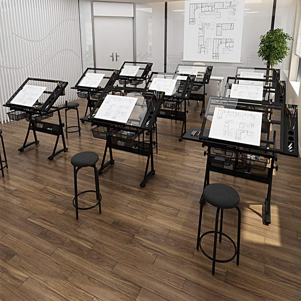 ZAYEN ZAYEN Drafting Desk, Height Adjustable Drawing Desk, Tiltable Craft Table with Storage, Large Art Desk, for Home Office Drafting Table