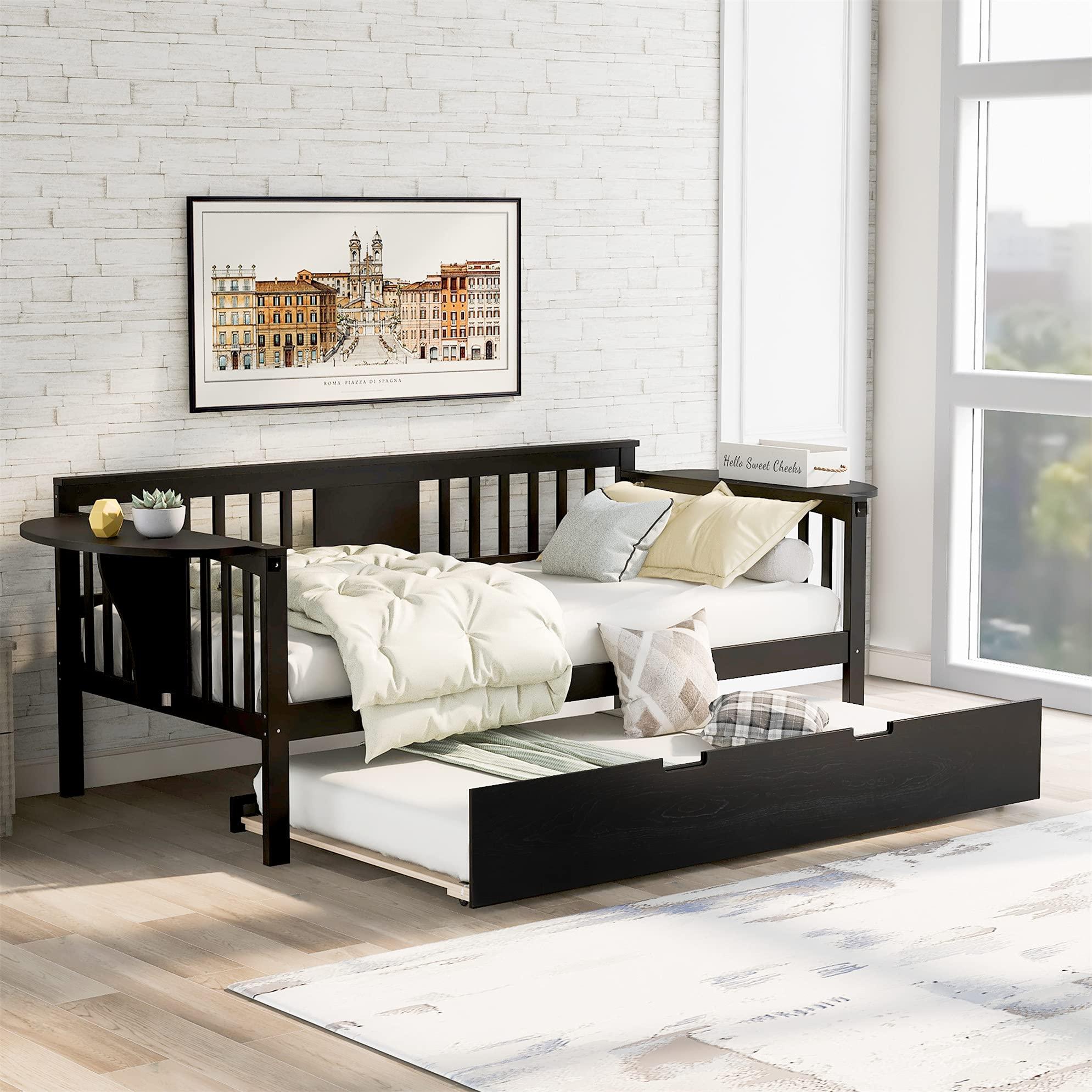 MhaRt Twin Daybed with Drawers, Wood daybed Frame with Storage,Modern and Rustic Casual Twin Daybed (Gray),Modern Style