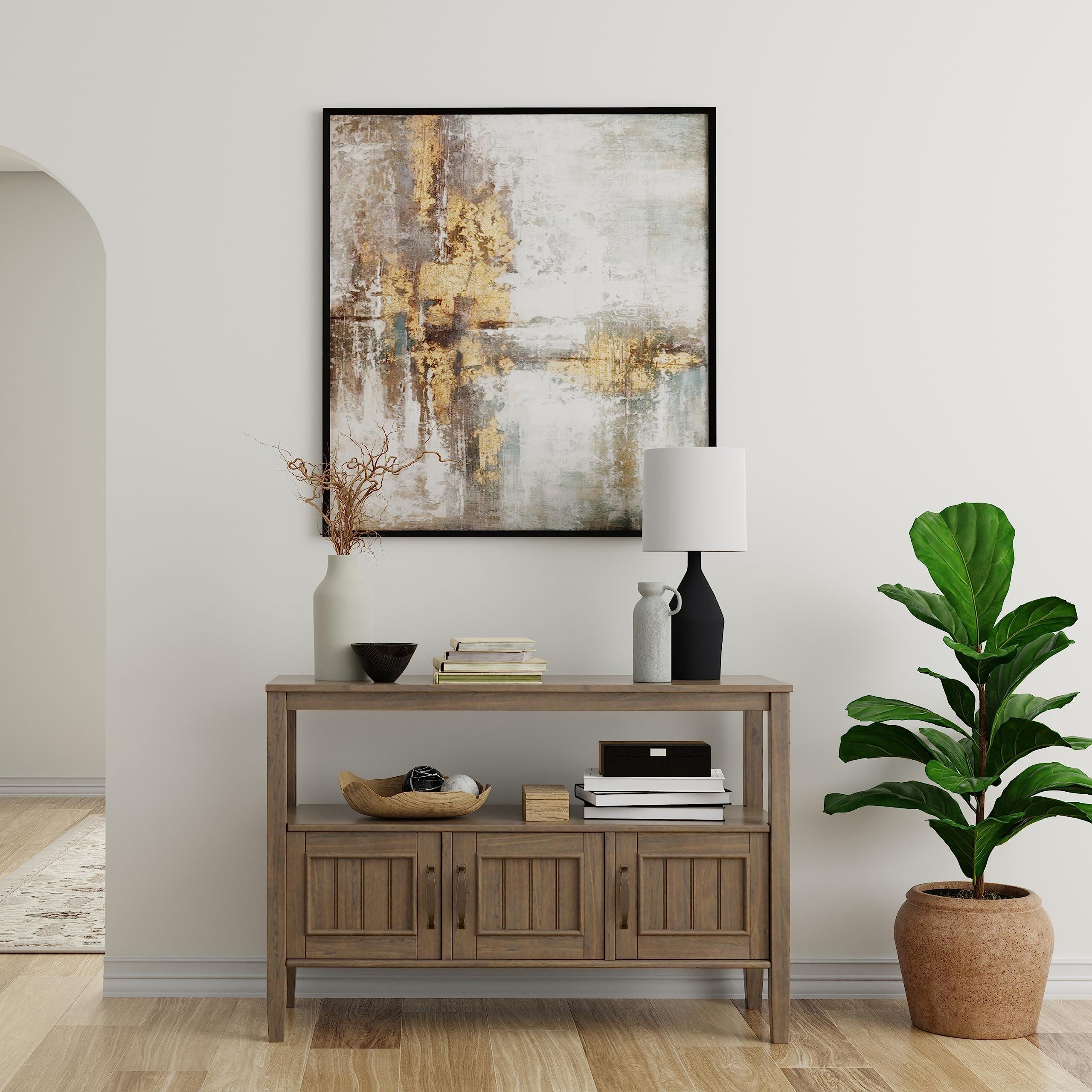 SIMPLIHOME SIMPLIHOME Lev Solid Wood 48 Inch Wide Contemporary Console Table in Smoky Brown, for The Living Room, Entryway and Bedroom