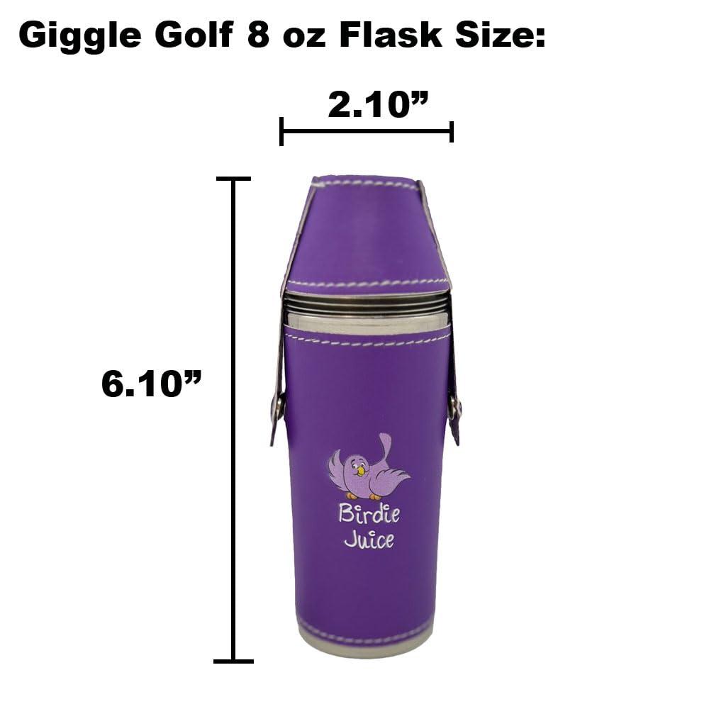 Giggle Golf Giggle Golf Birdie Juice 8 oz Purple Flask With 4 Shot Glasses & 1 Funnel