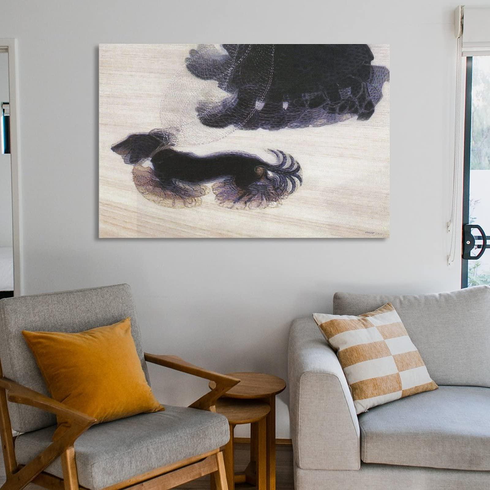 HUANGZIHUA886 Giacomo Balla - Dynamism of A Dog on A Leash Poster Decorative Painting Canvas Wall Art Living Room Posters Bedroom Painting 16x24inch(40x60cm)